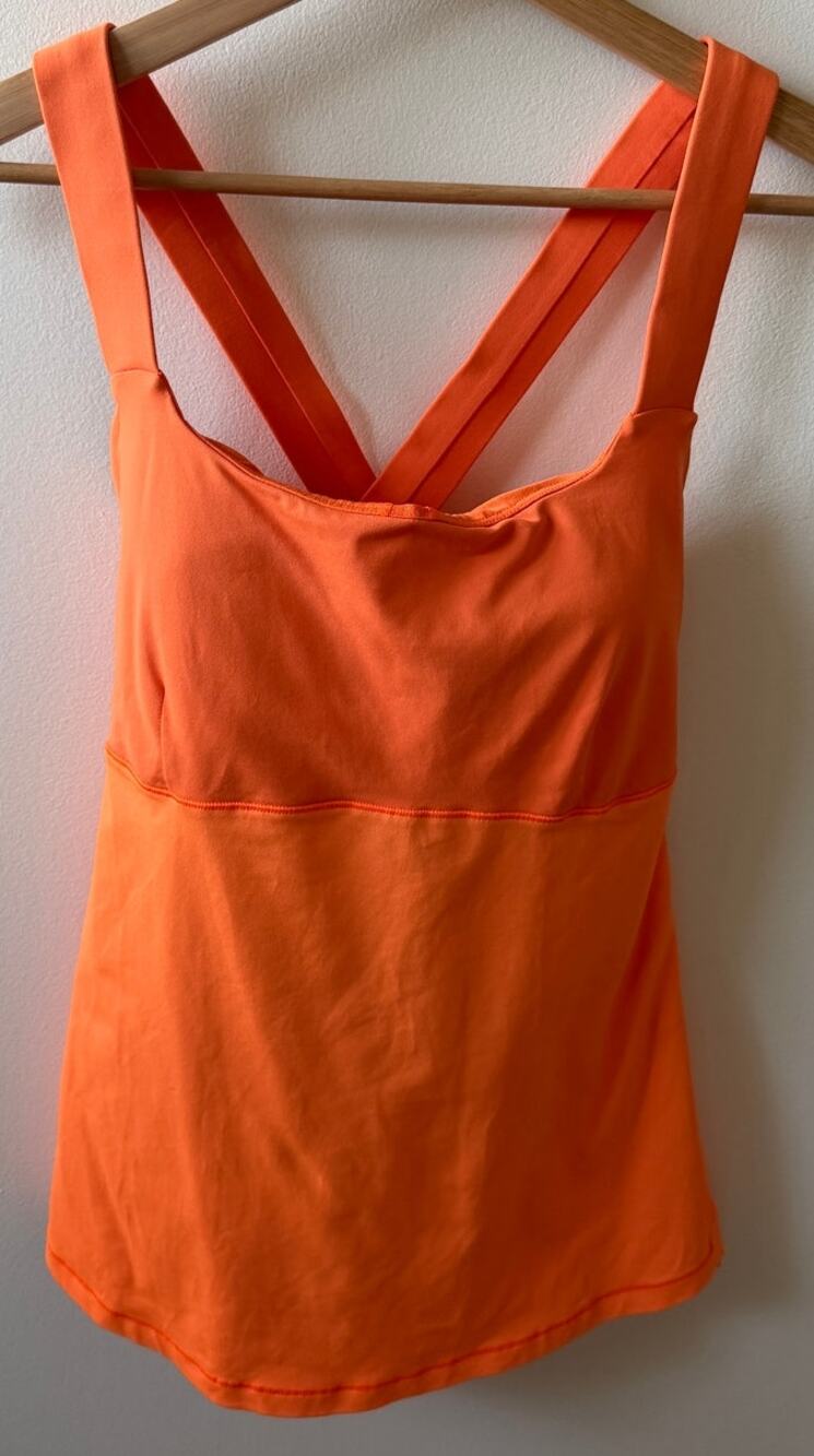 Lululemon orange creamsicle pop top speed tank